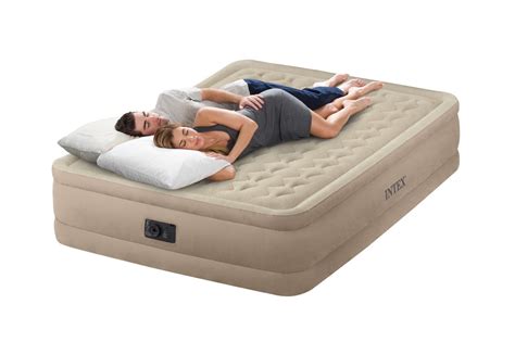 intex airbed with built in pump queen|intex queen memory foam airbed.